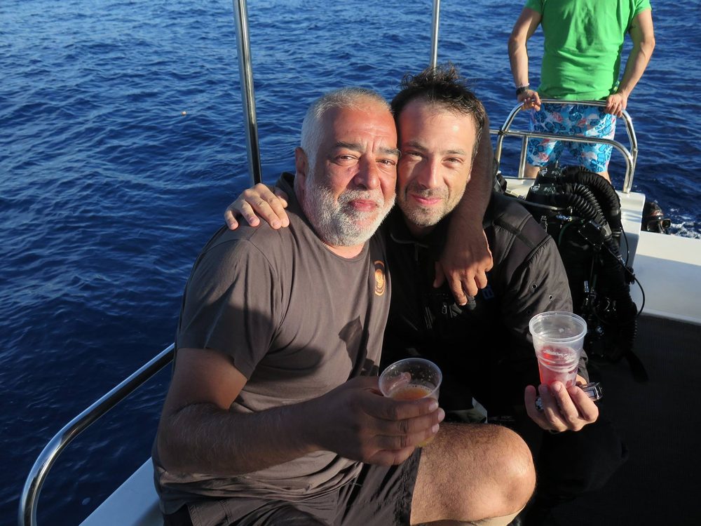 Scubalab team on boat after dive work